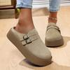 Muffin thick-soled bag head half slippers women's outer wear New Year's new one-pedal lazy boken shoes