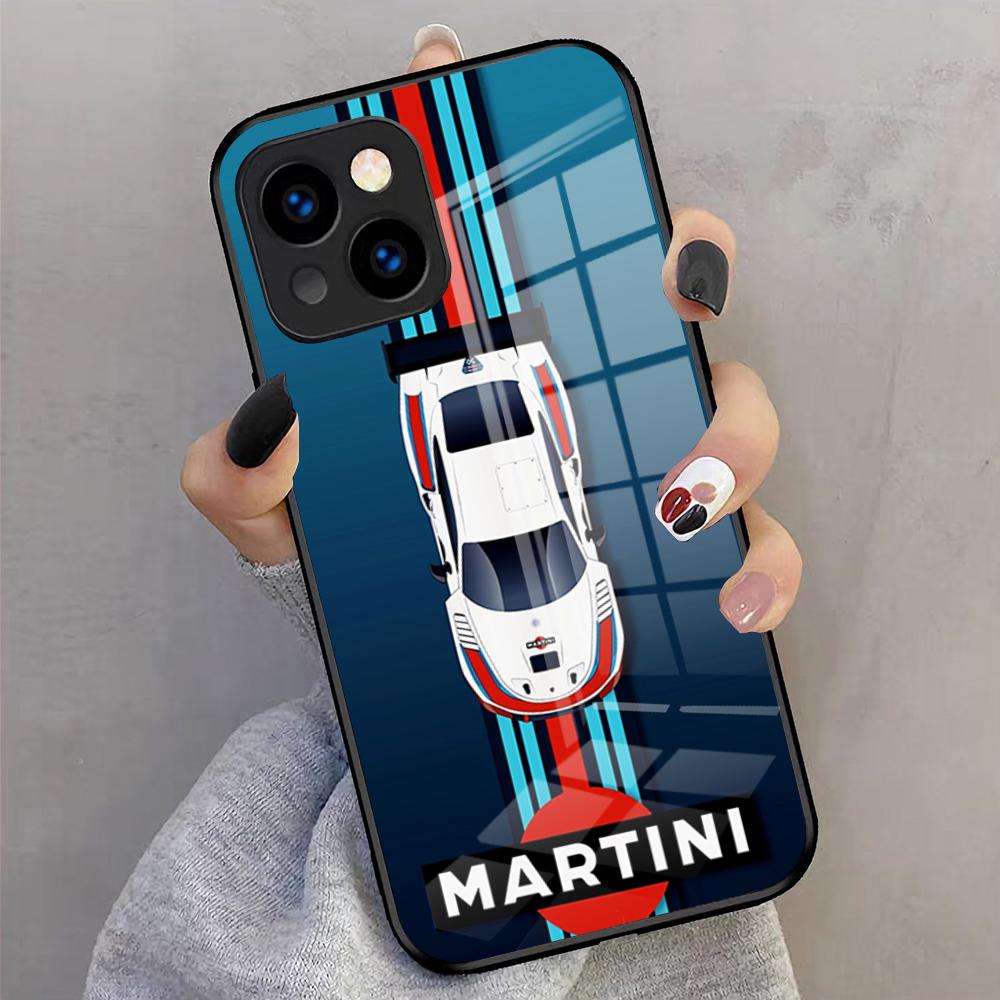 Racing M-Martini-ES Handyhülle Für IPhone 17 Pro Max 16 15 14 Pro Max 13 11 X Xs Xr 8 7Plus Glasabdeckung