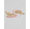Traditional 22K Gold Plated Handcrafted Crescent Chandbali Earrings with Beads for Women and Girls