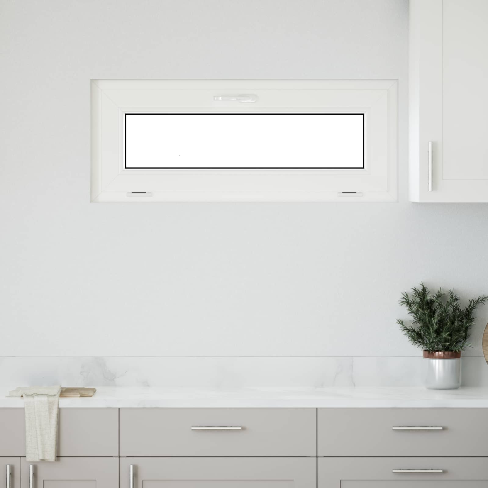 Kellerfenster RISOR 100 x 40 cm PVC und Glas Weiß