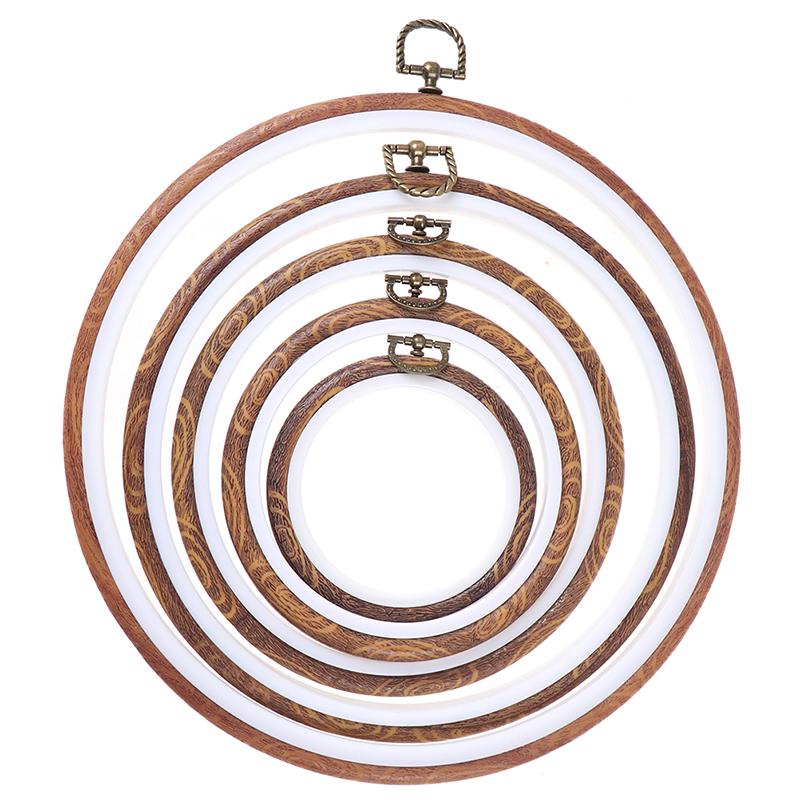 Instrument de cusut Cercuri de broderie de culoare din lemn rotund Set cadru Broderie din plastic