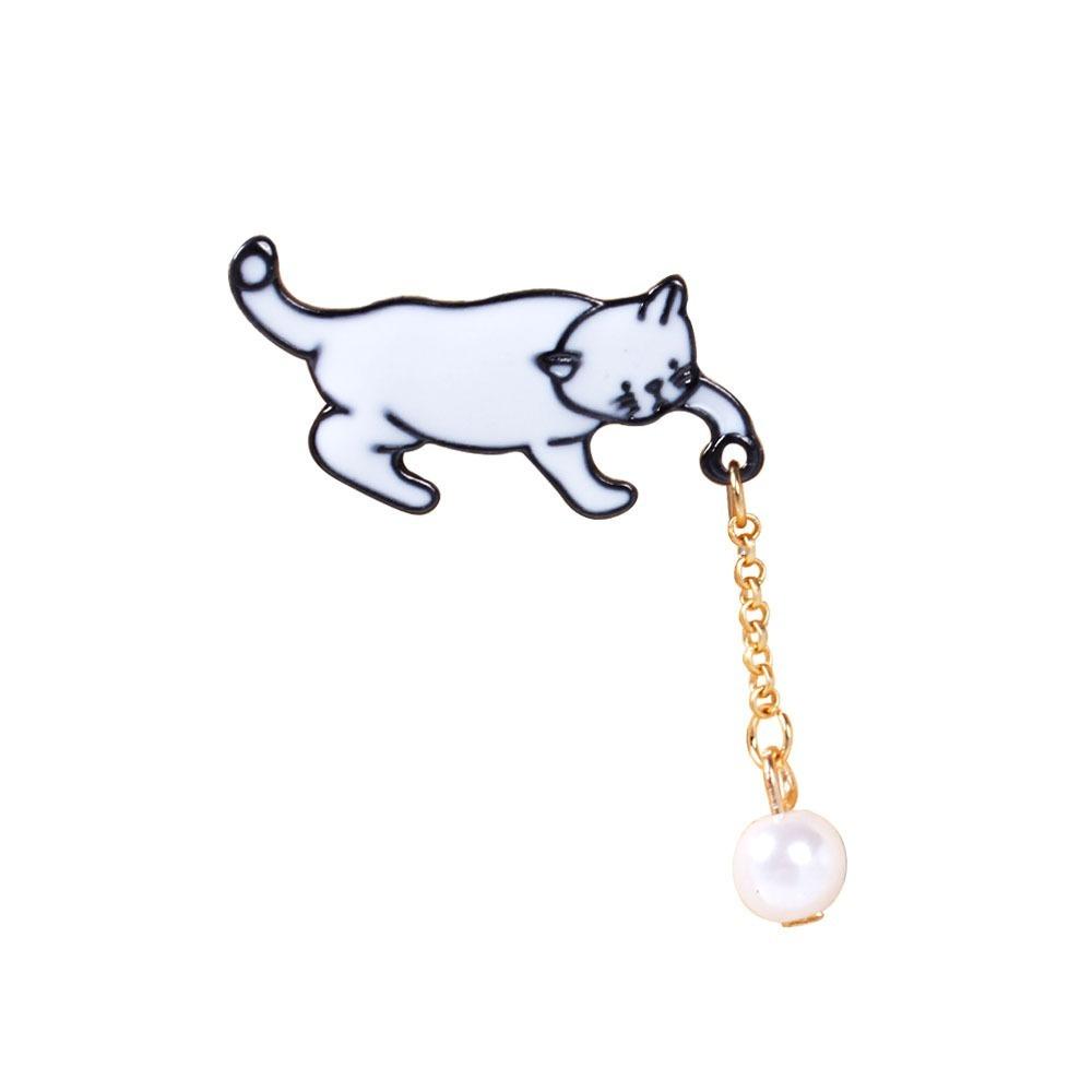 

Милые белые кошки эмалевые булавки мультяшные животные значки на лацкан ювелирный подарок белый