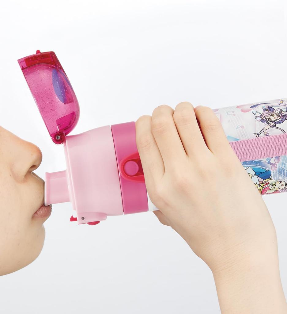 Skater Children's Water Bottle, Direct Drinking, 470ml, Kimi to Idol PreCure Girl Design, Insulated Stainless Steel, Lightweight, Sports Bottle,