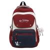 Lightweight Letter Nylon Backpack With Colorblock Design For Unisex Daily Use