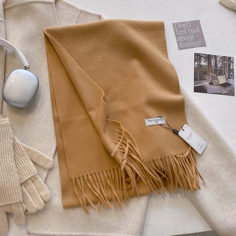 Luxury Cashmere Wool Scarf For Women  Winter Warm Pashmina Thicken Soft Shawl Wrap Stole Daily Use Fashion Elegant Wool Scarf