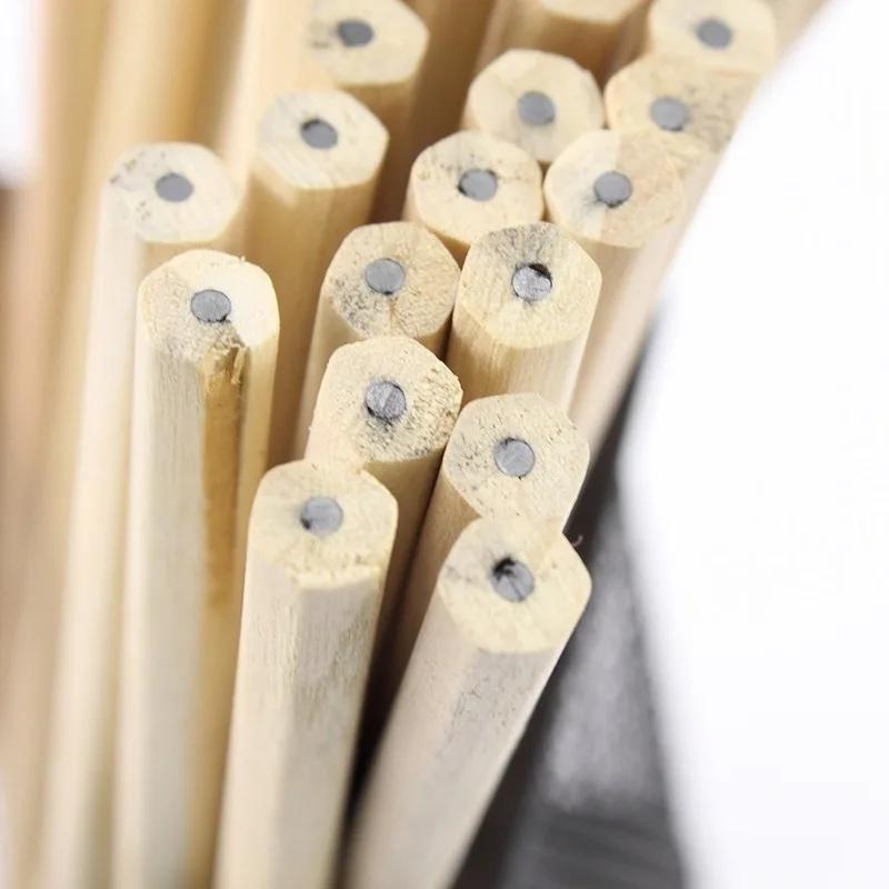 5pcs/ Lot Eco-friendly Natural Wood Pencil Black Non-toxic Standard HB Pencil Stationery Sketch Pencil Office School Supplies