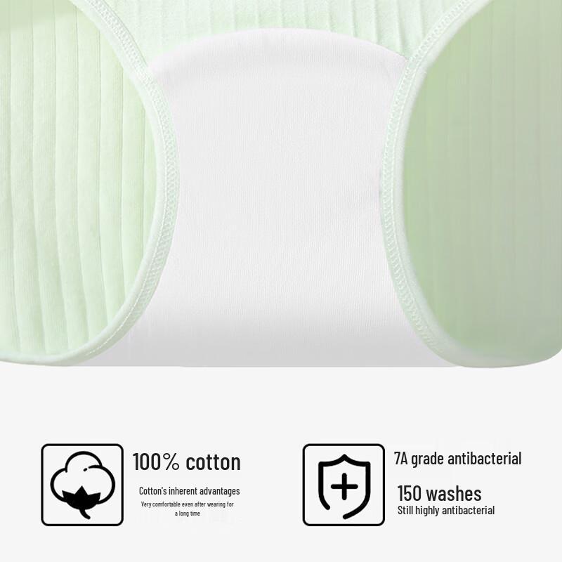 LANGSHA Women's 7A Antibacterial Mid-High Waist Cotton Briefs