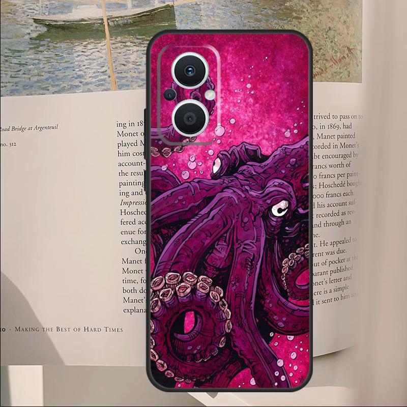 Octopus Walking Cover For OPPO Reno 11F 12F 13F 14F 10 11 12 13 14 Pro 7 8 Lite OPPO Find X6 X8 X9 Pro Case