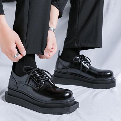 Fashion Trendy Design Men's Style Leather Shoes Classic Black A Trend with Personality Man Party Leisure Outdoor Activity Shoes