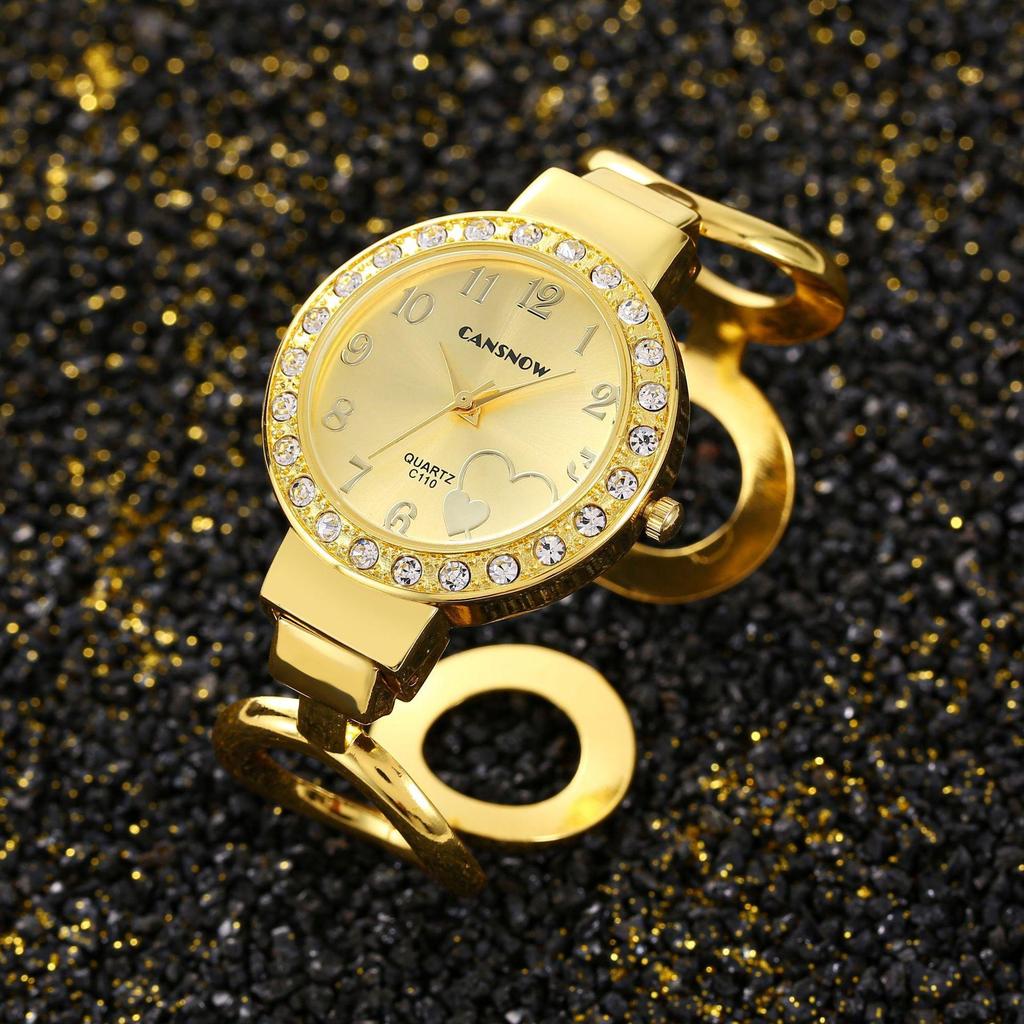 Neue Luxus-Damenuhr Mode Runde Diamantenbesetzte Uhr Damenuhr Damen Quarz-Armbanduhr Herzförmiges Zifferblatt Geschenk für Mädchen