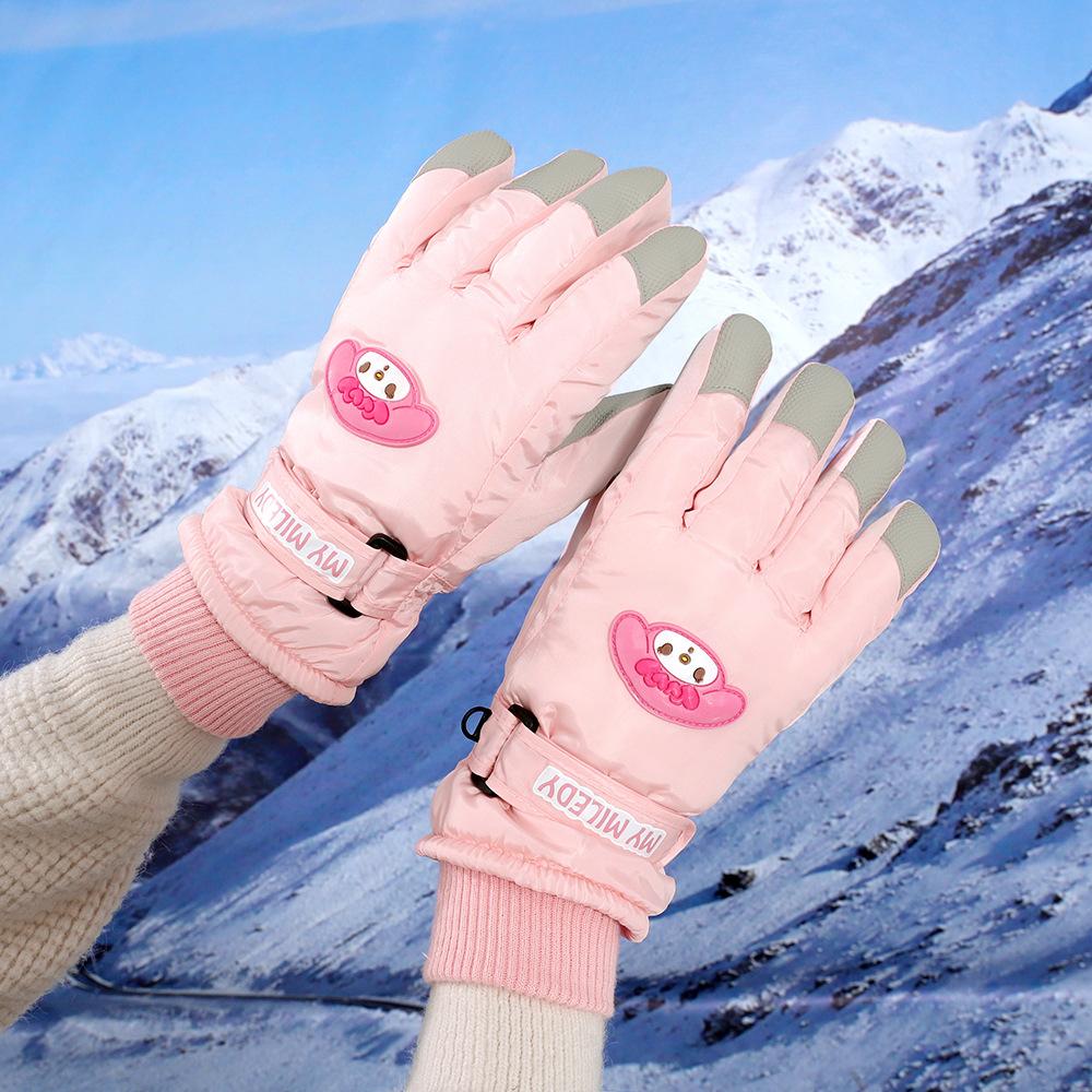 Ji Cute Children's Fun Bear Waterproof Warm Gloves Women's Outdoor Cold-proof Sleeves Men's