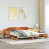 Extendable Daybed in Wax Brown 80 x 200 cm Solid Pine Wood