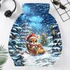 Children's casual fleece pullover with Christmas print and hooded design