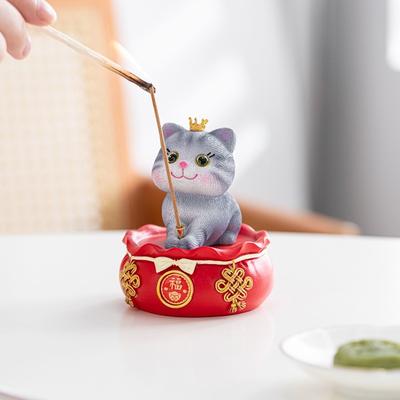 Katten Ornament Bord, Schattige Hars Kitten Wierookhouder Beugel, Tide Play Line Wierookplug, Binnen Thee Kamer Aromatherapie Kachel