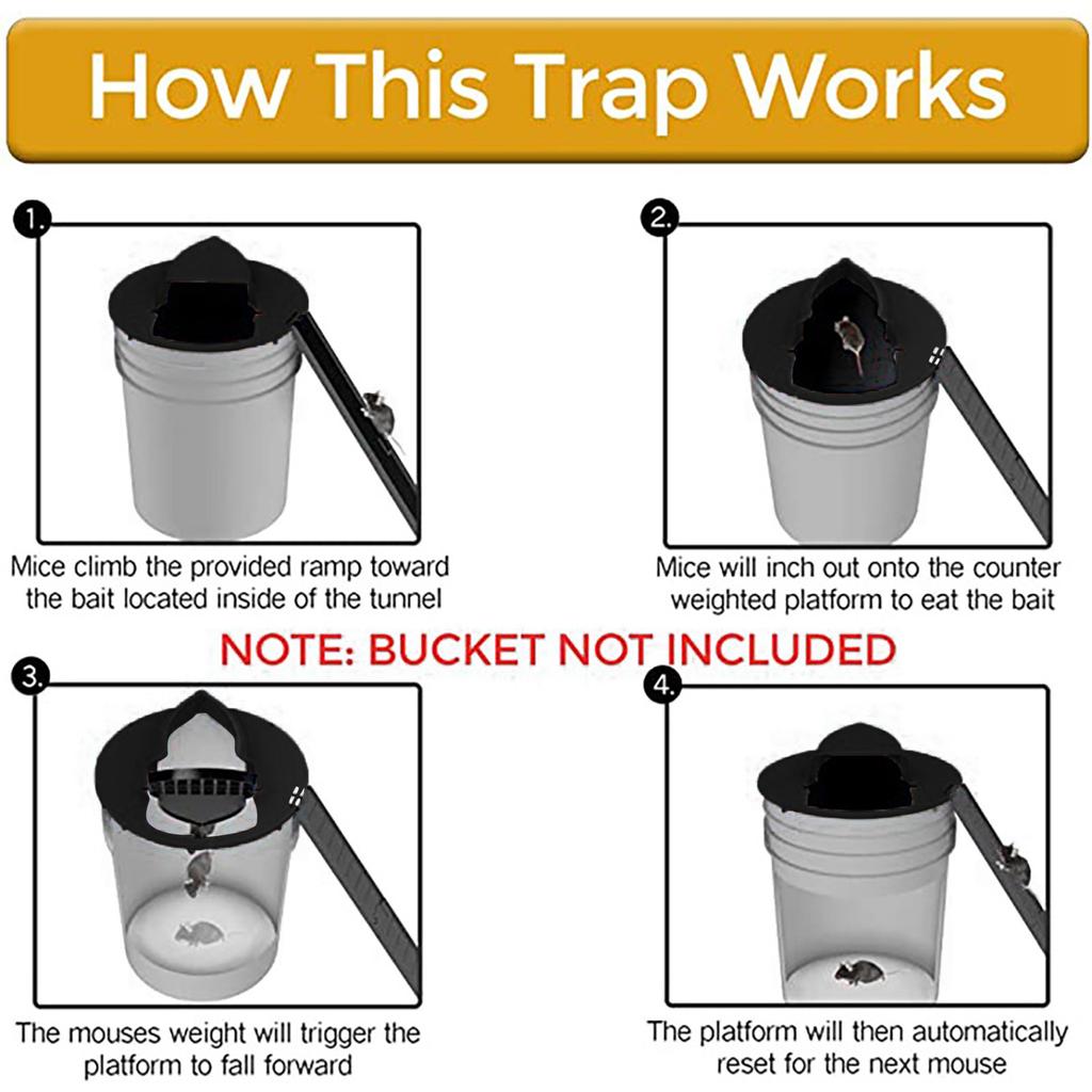 Bucket Lid Mouse Trap Humane Or Lethal Trap Door Style