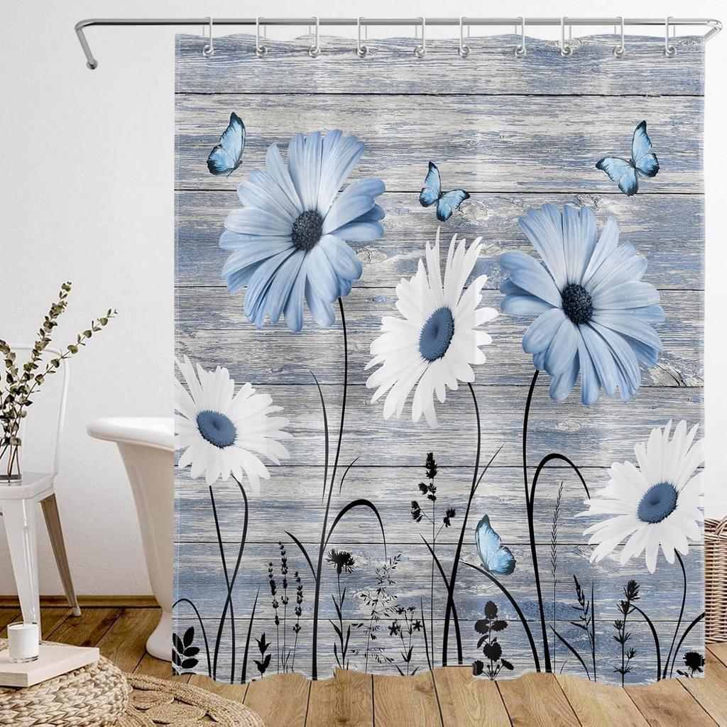 Pink Abstract Geometric Shower Curtain for Bathroom, Pink and Gold Leaf Boho Plant Shower Curtain with Hooks Modern Aesthetic