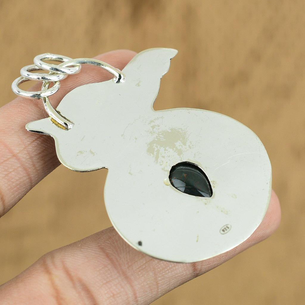 Gift For Her 925 Sterling Silver Natural Bloodstone Gemstone Jewelry Pendant