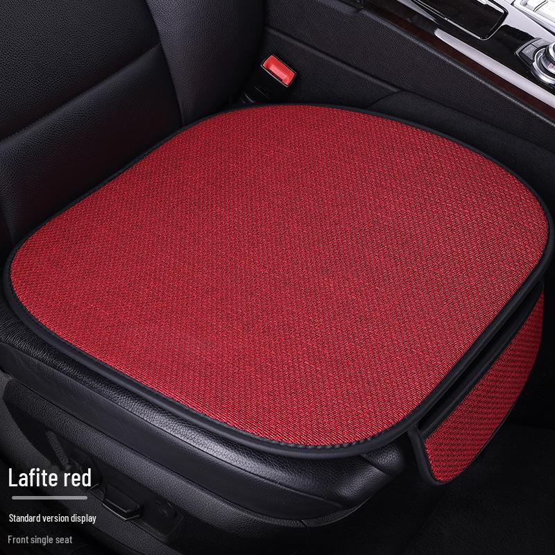 All-Season Light Luxury Ice Silk Linen Car Seat Cushions, Breathable & Non-Slip