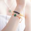 Color Motive Knot Bracelet Daisy Rainbow Clover Knot Thread Bracelet