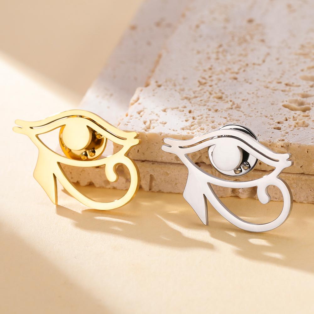 Dawapara Antikes Ägyptisches Augensymbol Anstecknadel Auge des Horus Brosche Spiritueller Schmuck Schutz Amulett Edelstahl Zubehör