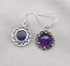 Amethyst 925 Sterling Silver Round Drop Dainty Earrings Boho Jewelry