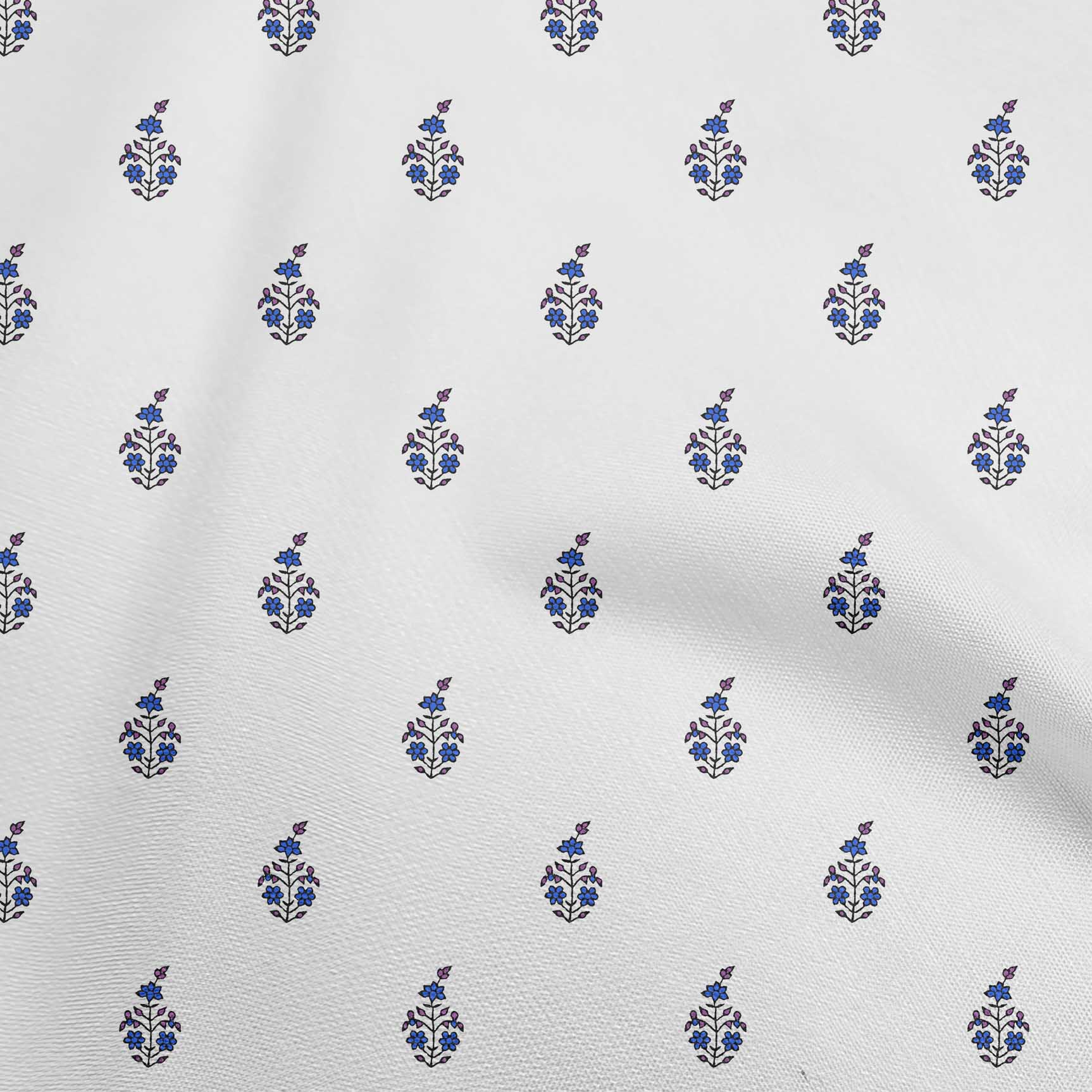 

oneOone Cotton Flex Brown Fabric Asian Floral Block Dress Material Fabric Print Fabric By The Yard 40 Inch 42 Inch Wide - Viscose Chiffon середній синього кольору