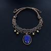 Lapis Lazuli Necklace Handmade Jewelry, 999 Copper Wire Wrapped Necklace Designer Gemstone Jewelry Adjustable Chain Necklace Gift For Mom