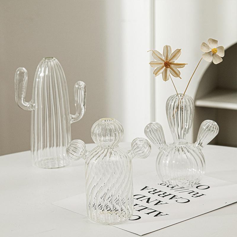 Kreative Kaktus-Glasvase, Aromatherapie-Flasche, nordische Vasen, Hydrokultur-Blumentopf, einfache kleine Vase für den Schreibtisch, Heimdekoration