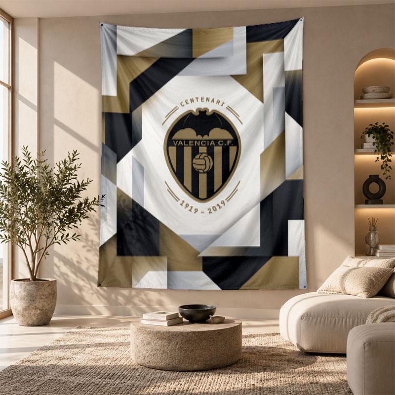 Decorative Tapestry,Valencia FC Printed Wall Art, Lightweight Wall Hanging For Bedroom Background