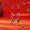 Vintage Halloween Skeleton Ghost Claw Cobweb Pumpkin Spider Drop Earrings Punk Metal Skull Earring For Women Men Gothic Jewelry