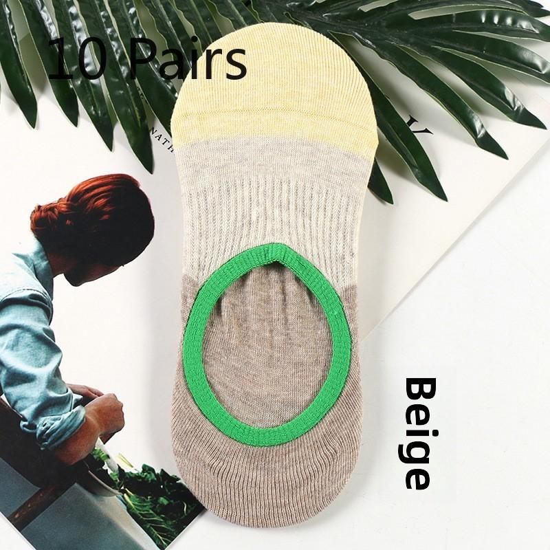5 Pairs Casual Socks Autumn and Winter Thin Socks Jacquard Sweat Absorption Sports Cotton Socks Women's Casual Boat Socks