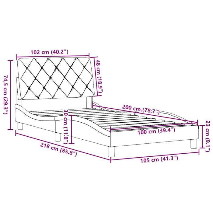VidaXL Bed Frames Without Mattress Black 100x200 Cm Fabric 3310582