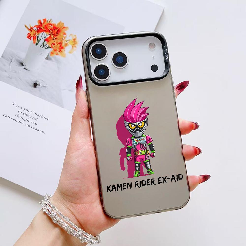 Классический чехол для телефона K-Kamen Rider для iPhone 17 16 15 14 13 12 11 Pro Max Air Матовый Лазерный Аврора Ударопрочный Funda iPhone 12 Pro