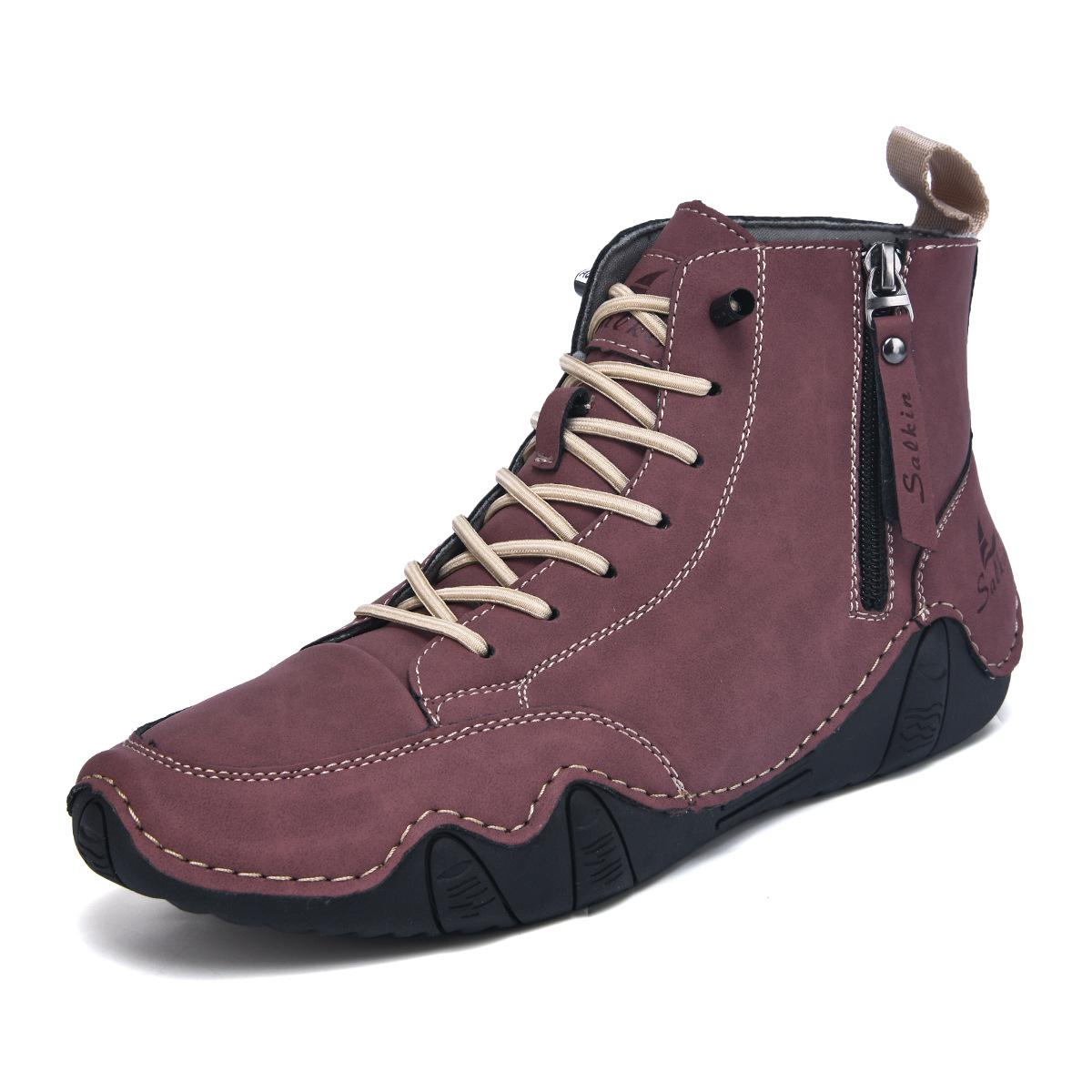 

2025 Octopus Men s High-Top Casual Motorcycle Boots – Large Size, Martin Style, Short Boots 41