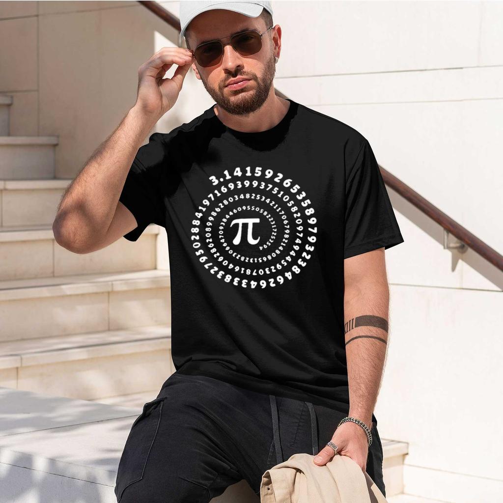 Unisexs High Quality 100 Cotton Funny Pi Design Print Summer Loose Oneck Unisex Tshirt Short Sleeve Tshirt Male Tees Tops