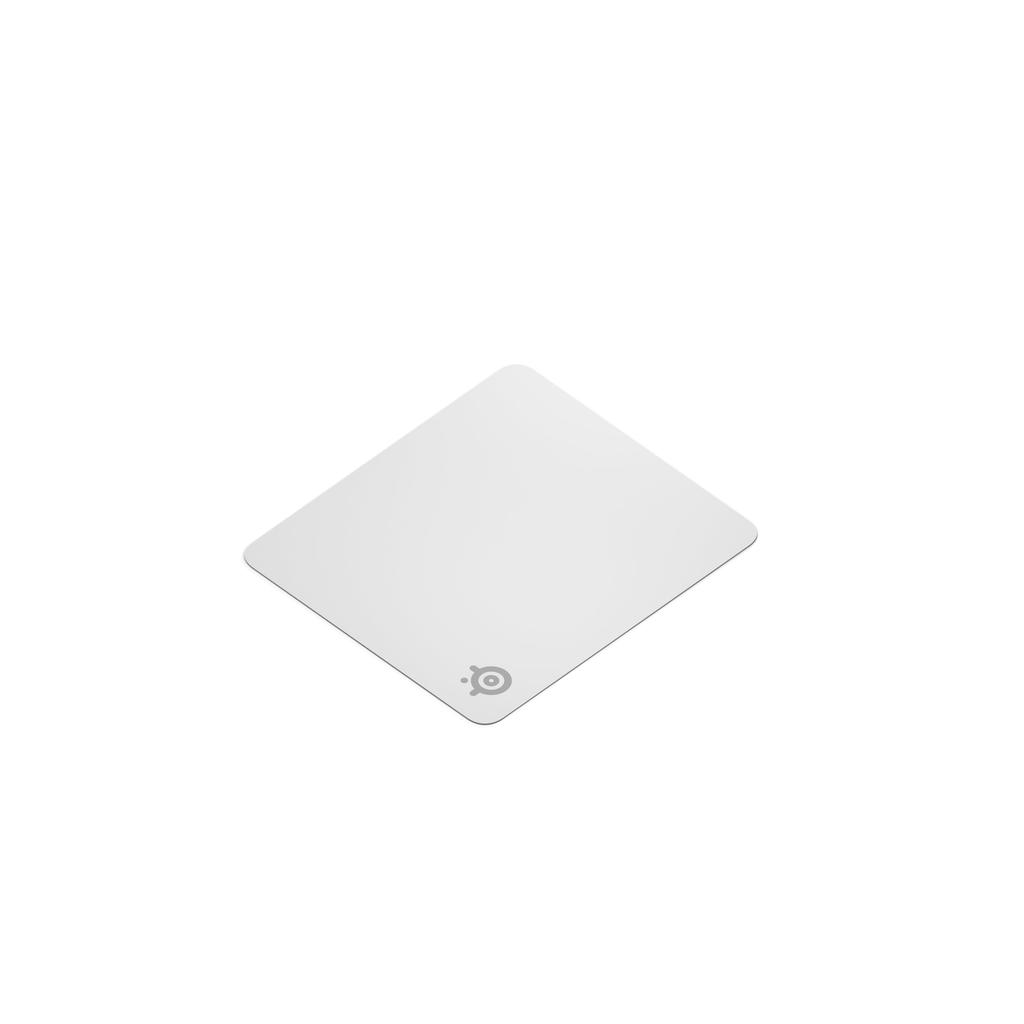 SteelSeries Large Gaming Mouse Pad with Rubber 45cm x 40cm x QcK 63464 Non-Slip Base, 0.2cm, + White, Large,