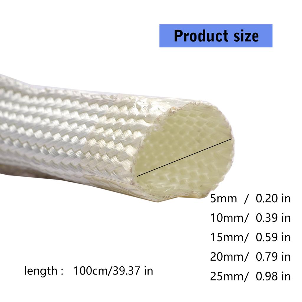 Exhaust Pipe Glass Fiber Hose 5/10/15/20/25mm Diameter Insulation Wrap Heat Wrap Insulation Sleeve Easy Installation