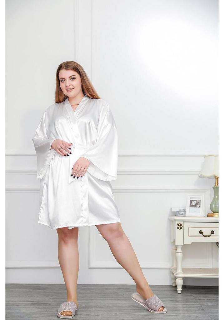 Plus Size Long Sleeve Nightgown: Women's Fresh Sexy V-Neck Tie-Up Pajamas Loungewear