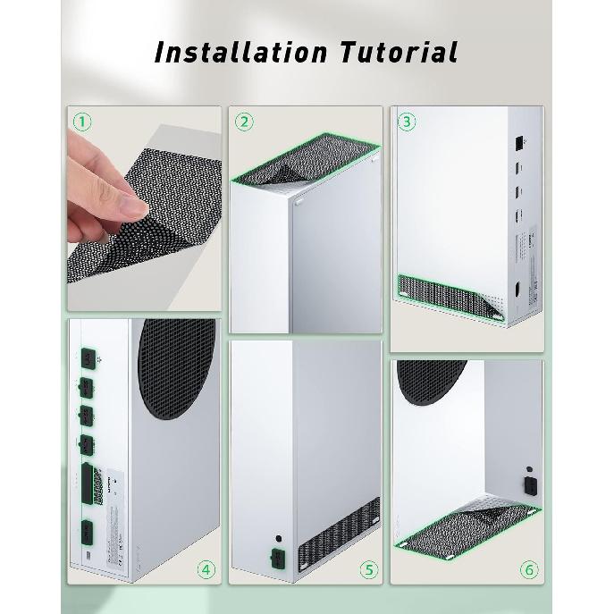 Dust Filter Set for Xbox Series S Console - Include 7 Silicone Dust Protector and 4 PVC Mesh Filter Covers