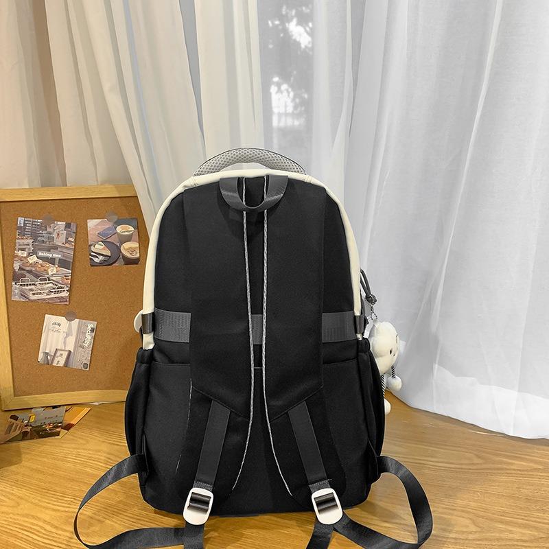 Korean Version Ins New Highvalue Collegestyle Contrasting Backpack, Casual and Lightweight Largecapacity Backpack for Junior High School Students
