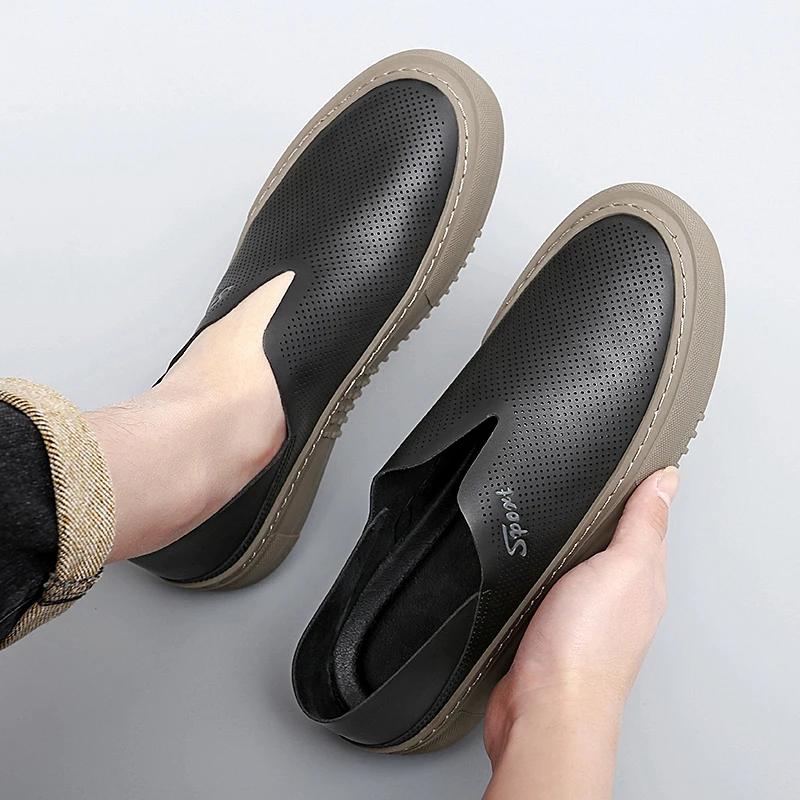 Summer Mens Shoes Handmade Designer Casual Shoes for Men Luxury Brand Leather Business Shoes Comfy Soft Anti-slip Driving Loafer