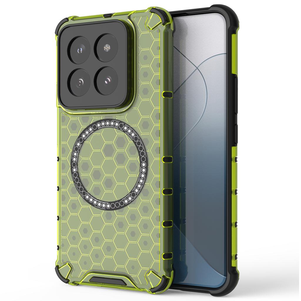 For Xiaomi 14 Pro Magnetic Case Honeycomb TPU+PC Phone Cover with Reinforced Corners