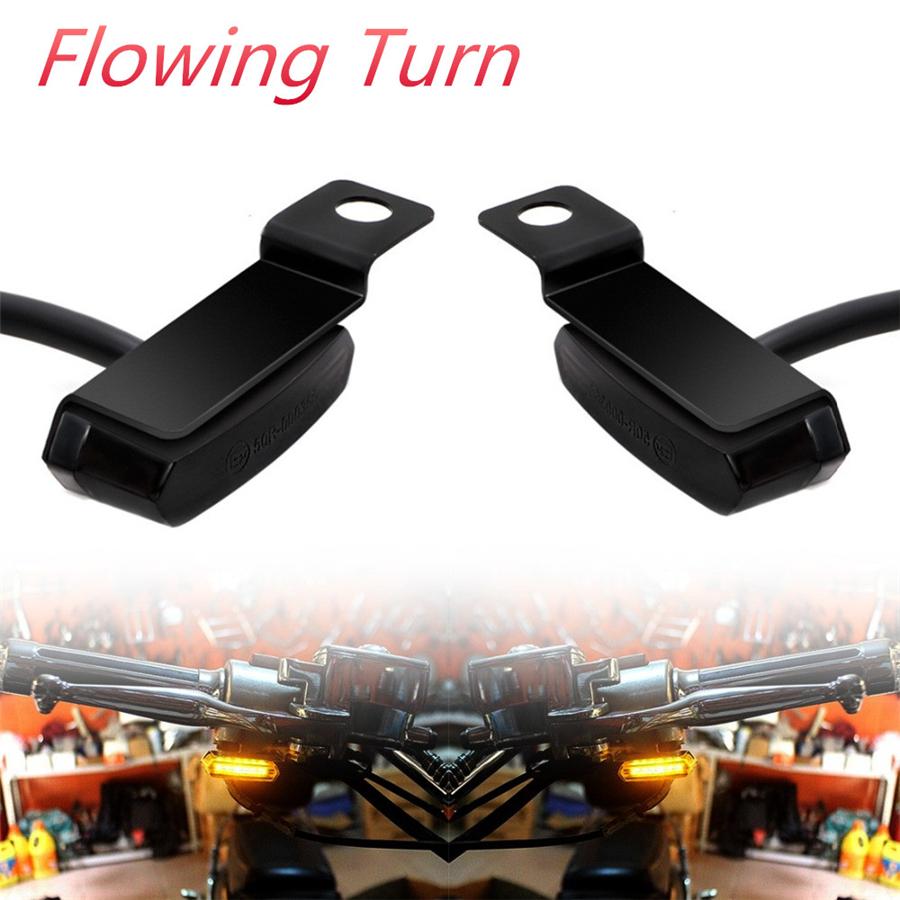 For Honda Yamaha Kawasaki Suzuki 2PCS Flowing Water Universal Mini LED Motorcycl