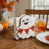 Sturdy Wood Tissue Stand Halloween Ghost Wooden Napkin Holder, Cute Paper Towel Decorative Dispenser Stand, Freestanding Organizer for Home