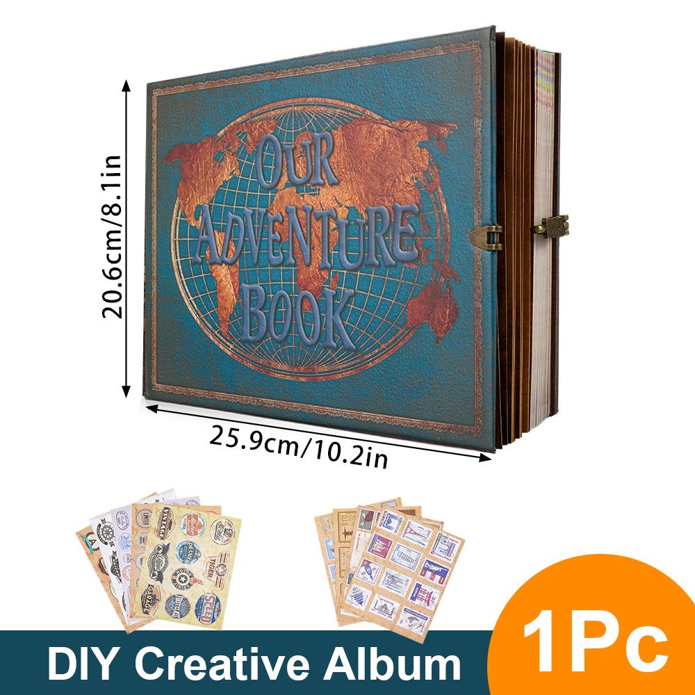 180 Page DIY Travel Photo Album Scrapbook  Our Adventure Book Leather Retro Creative  Photo Album Birthday  Christmas Gifts
