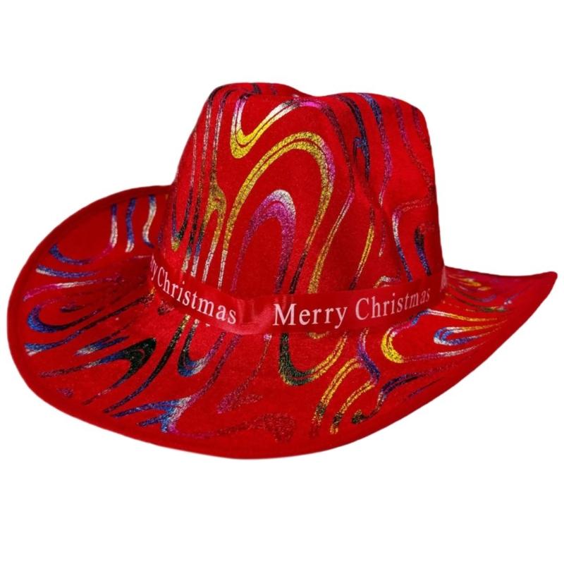 Christmas Top Hat for Women Men Holiday Celebration Cowgirl Hat Unisex Party Hat Festival Caps Party Props Costume Hat