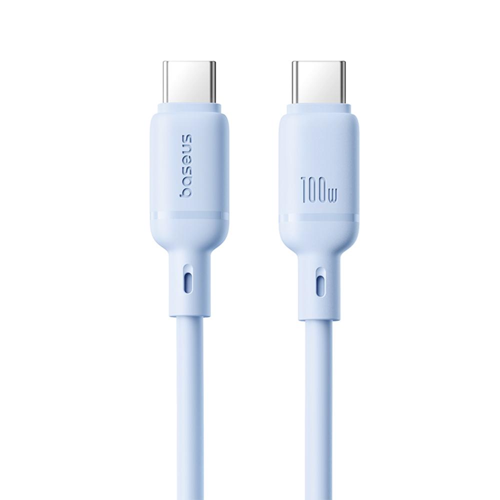 BASEUS Silky PD 100W Fast Charging Cable Soft PVC USB-C to USB-C Data Cord,Length: 1m