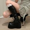 Height Increase of 7cm European and American Style High-end Long Boots for Women's 2025 Autumn Models, Spice Girl Thin Boots, Small Thick-soled Knig