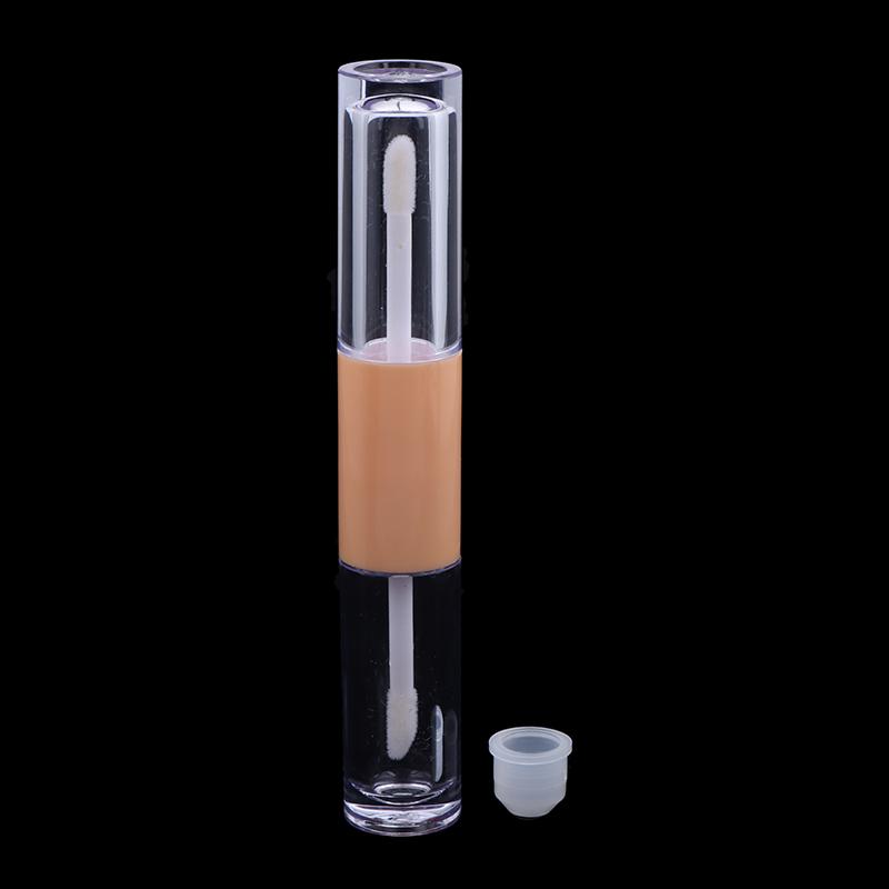 1Pcs Double-Ended 2-In-1 Oval Flat Empty Lip Gloss Tubes With Wand Leak Proof Refillable Packaging Plastic Bottle Travel Kit