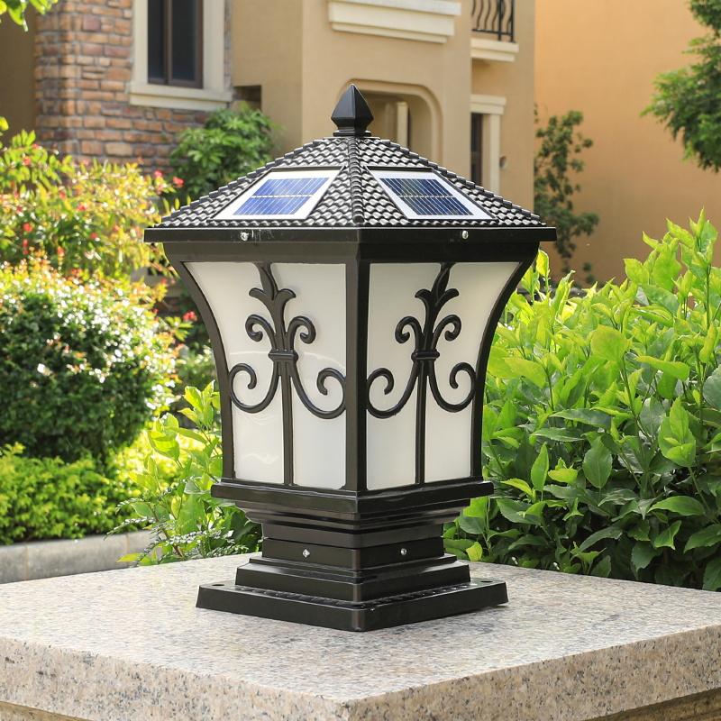 Garden Villa Gate Outdoor Led Aluminum Dc 12v 80 Ip65 Solar Pillar Lamp Waterproof Lamp Yard Fence Pillar Light